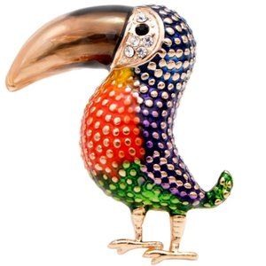Exquisite Cindy Xiang Toucan Pin Brooch Pendant